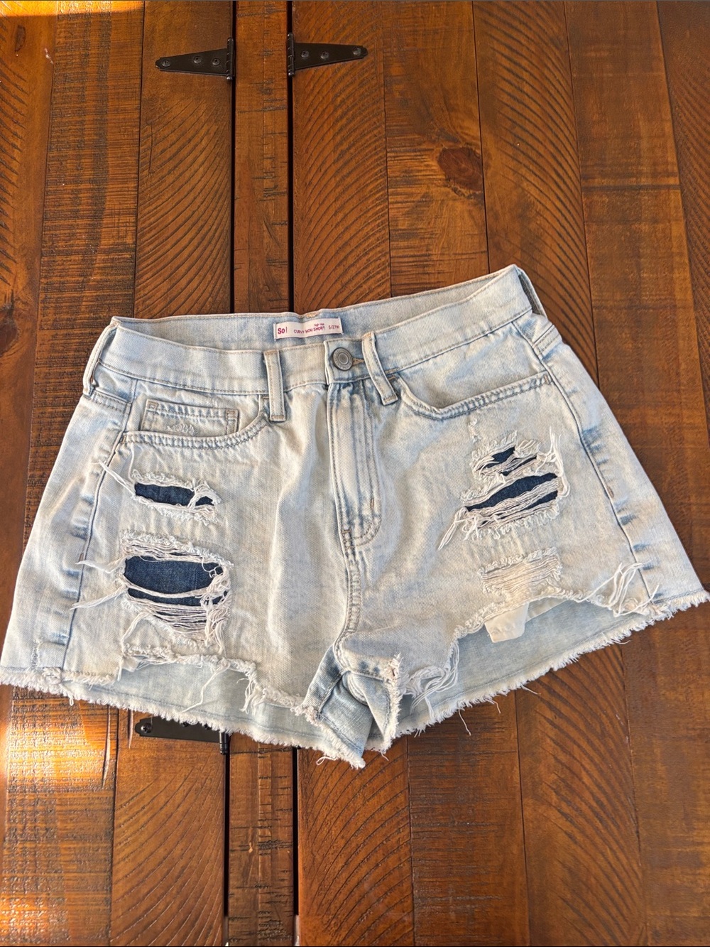 SO Light Blue Distressed Denim Jean Shorts size 5